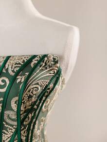 Rolarold 新年高贵奢华露肩蕾丝贴花宫廷风A字舞会礼服，优雅正式晚宴舞会礼服，适合毕业典礼、晚宴、婚礼宾客穿着