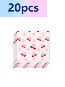 10pcs Summer Red Cherry Dragon Theme Party Disposable Paper Plates Multicolour Party Tableware Holiday Celebration Birthday Party Banquet Tea Party Wedding Exquisite Craftsmanship Fashionable Match Picnic Camping Birthday Dinner Plates Tasting Cherry Party Pair - Multicolor - View 8