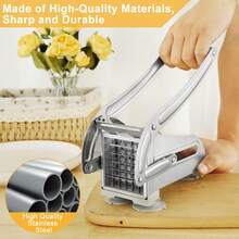 French Fry Knife Stainless Steel Potato Slicer 36/46 Hole Blade Quick Cut Potato Slices Manual Food Slicer Multifunctional Vegetable And Fruit Slicer (For Potato And Onion) Kitchen Tool, Holiday Gift - Silver - View 5
