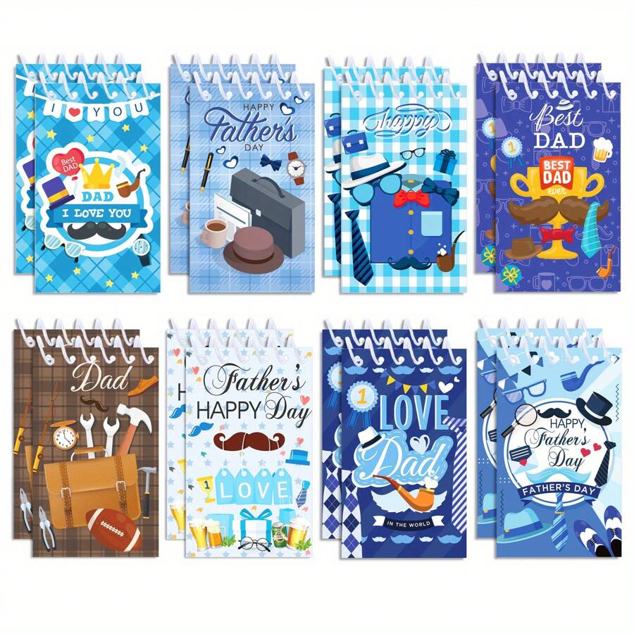 8 件节日卷轴、胡子派对计划器、记事本、备忘录、官方文件、装饰包装、直立翻页、便携且可拆卸 - 彩色 - 查看 1