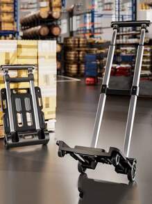 Carrinho de Mão Dobrável Multifuncional - Silencioso, Design Espesso, Adequado para Uso Doméstico, Armazém e Supermercado - Disponível nas Cores Cinza, Amarelo, Creme