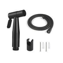 1 Set Black 304 Bidet Sprayer, 1.2m/120cm Black Reinforced Hose, Stainless Steel Toilet Bidet Sprayer - Handheld Bidet Sprayer With 1.2m/120cm Hose And Sprayer Holder Base, Ideal For Feminine Hygiene, Diaper Cleaning And Reducing Toilet Paper Waste, Christmas, Easter, Mother's Day, Valentine's Day, Birthday Gift, Black Toilet Bidet Accessory For Warm Water Bidet