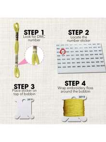 Embroidery Floss Organizer – Cross Stitch Thread Storage Box With Bobbin Winder, 1 Removable Tray With 24 Compartments, 40 Hard Plastic Floss Bobbins And Stickers For Craft DIY Embroidery Sewing Storage - White - View 3