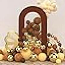 Upgraded .2FT Open Arch Backdrop Cover, Brown Spandex Fitted Round Top Wedding Arches, Double-Sided U-Shaped Arch Chiara Stand CoversBackdrop - Brown - View 1