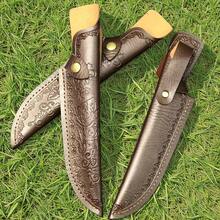 1pc Outdoor Meat Cutting Knife Sheath Set, Kitchen Accessories, Rose Pattern Scabbard, Portable Multipurpose Tool Storage Box, For Kitchen And Outdoor Use, Say Goodbye To Messy Knife Storage, Knife Protection, Outdoor Gear Accessory | Camping Gear, Holiday Gift (Knife Sheath Only, Knife Not Included) - Brown - View 2