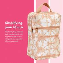 THIRTY-ONE Gifts Modern Toiletry Bag, Small Toiletry Travel Bag For Makeup And Bathroom Essentials, Rosedust Shibori - Rosedust Shibori - View 5