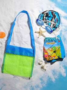 حقيبة محمولة سريعة التجفيف قطعة واحدة ، حقيبة شاطئ خفيفة الوزن من الشبك ، سلة أدوات استحمام شبكية قابلة للتعليق ، مناسبة للسفر والسباحة والرياضة والنادي الصحي والتخييم والتسوق وسكن الكلية