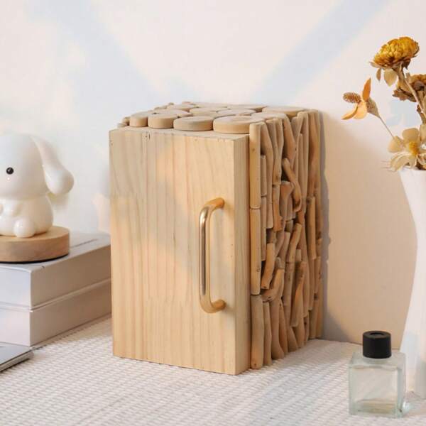 Armoire de rangement en bois au design artistique naturel, armoire de rangement pour bijoux en bois rustique et créative, armoire de rangement de table minimiste en bois, armoire de rangement pour bijoux en bois anti-oxydation, organisateur de colliers et bijoux, boîte de rangement pour bagues, organisateur de bureau, rangement et organisation de bijoux