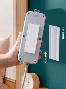 3pcs Painless No-Punch Wall Mount Power Strip Holder,Wall-Mounted Plastic Router Plug Fixed Bracket, Cable Organizer For Non-Drilling Placement Of Data Cables And Power Strips