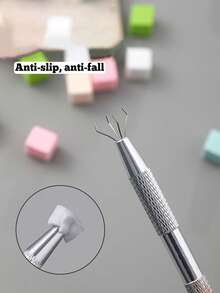 美甲工具泡泡糖海绵夹不锈钢防滑专业腮红渐变金属夹 - 彩色 - 查看 3