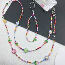 1pc Bohemian Style Summer Phone Lanyard, Colorful Tulip Flower Bead Chain Pendant Strap For Handbag/Purse Decor - Multicolor - View 20