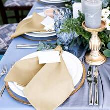 New-2025  12 Piec Satin Napkins Soft Dinner Napkins Square Weddings Table Napkin 17 X 17 Inch For Rtaurant Weddings Party Dinner Dration (Champagne) - Champagne 17 x 17 inch - View 5