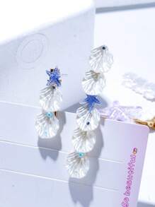 2 piezas de pasadores para el cabello con clip lateral para mujeres, accesorios para el cabello de verano con adornos de estrella de mar, concha y perla