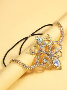 1pc Sexy Stretchy Rhinestone Leg Chain, Geometric Body Chain Jewelry, European & American Fashion Leg Accessory - Multicolor - View 4