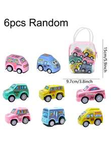 6pcs/Pack Mini Pull Back Cars Creative Lovely Simulation Cartoon Cart Model Carnival Prizes,Goody Bag Fillers Birthday Festivals Gift - Multicolor - View 13