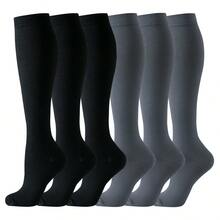 1/6 双装 黑色 米色 白色 蓝色 灰色 运动跑步骑行铜纤维压缩袜 男女通用 女士长袜 跑步支撑 女士运动小腿袜 - 彩色 - 查看 35