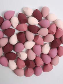 50 piezas Esponjas de maquillaje, esponjas suavizantes para la aplicación de BB cream, base de maquillaje, corrector y rubor, de uso húmedo/seco, sin látex, aptas para todo tipo de piel - Multicolor - Ver 4