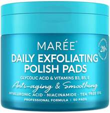 MAREE Glycolic Acid Polishes - Toner Pads For Face Cleansing - Tea Tree Oil, Salicylic Acid & Vitamins E, B3, B5 - Facial Peel & Radiance Deep Cleaning Effect - 50 Count Halloween Christmas New Year - Glycolic Pads - 查看 1