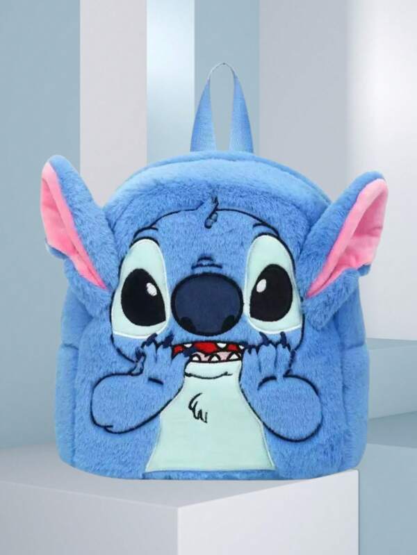 1 pieza Mochila de gran capacidad con diseño del personaje Stitch, versión coreana, linda y de dibujos animados para hombres y mujeres