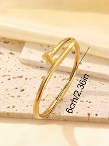 3PCS Fashion 18K Gold-Plated Stainless Steel Four-Leaf Clover Nail Bracelet, Suitable For Women's Parties, Daily Wear, European And American Style, Personalized, Generosity, Luxury Cubic Zirconia Band, Wedding Jewelry Set, Gift For Girls, Ladies, Relatives, Friends, Beautiful Wedding, Birthday, Valentine's Day, Mother, Mother's Day