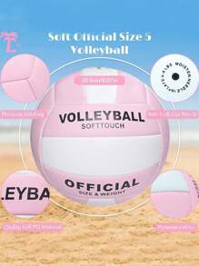 1pc Super Soft Official Size 5 Volleyball, Suitable For Outdoor/Indoor/Pool/Gym Training, High-Quality Volleyball Equipment, Durable & Stable, Waterproof For Beach Games & Training