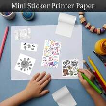 57毫米迷你不干胶打印纸透明热敏纸兼容X5 C9 A31用于备忘录日记本便签图像地址条码