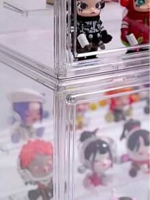1 pieza Caja de almacenamiento de figura de acción, caja ciega, caja de almacenamiento de muñecas, caja de exhibición de acrílico de muñecas, caja de almacenamiento transparente, caja de exhibición y almacenamiento de juguetes ensamblados, decoración de Navidad, San Valentín y Año Nuevo