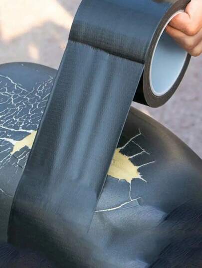 1 卷/5-10 米高粘度黑色布基胶带，用于修复坐垫、皮革座椅沙发泄漏修补、皮革耐磨修补胶带、沙发维修补丁、摩托车/汽车座椅自粘皮革补丁、酒店/餐厅/办公室/商业重型胶带