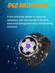 EFFEOKKI Effeokki 1.7 Inch Large Round Screen Rugged Smartwatch For Men With Wireless Calling, IPS Display, Altitude Air Pressure, Compass, LED Flashlight, 600mAh Large Battery, IP68 Waterproof, 100+ Sports Modes, Fitness Tracker Compatible With Iphone Android Phone