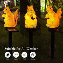 Solarbeleuchtung in Eichhörnchen-Form, Solarlampe für den Outdoor-Garten, Solarleuchte für den Außenbereich, Solarleuchte für den Hof, Außen-Rasenbeleuch-tung, geeignet für Garten, Rasen, Blumenbeet, Hof, Einfahrt und Wegdekoration, dekorative Strohlampe