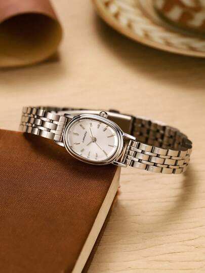 LI Pc Removable Stainless Steel Strap, Vintage, Mini Oval Ladies Quartz Watch, Zilver Case,Perfect Everyday Wear, Birthday s, Parties, Holiday Gatherings, As The Ideal Yourself Or Friends view 3