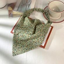 1 pieza Diadema de triángulo de moda para mujeres, diadema de borde ancho, diadema cuadrada con flores, correa elástica para el cabello de mujer, diadema, accesorios de diadema de triángulo, diadema elástica de mujer, accesorios de moda para el cabello, adecuada para cualquier ocasión
