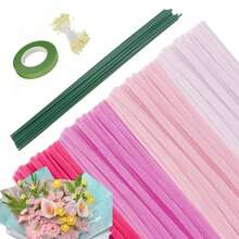 511/572/725 Pcs Value Pack Handmade DIY Floral Cleaning Tool Kit, Includes Colorful Chenille Stems, Flower Set, Floral Wire, Flower Centers, Floral Tape, Ribbons And Wrapping Paper For Valentine's Day And Ramadan Bouquets, Craft Kits, Colorful Marketplace, Craft Marketplace, Artificial Flowers, Wire, Frame Marketplace, Wire, Arts, DIY, Decorations, Shaping Materials, Handmade - Multicolor - View 14