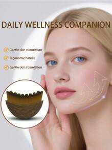 Lymphatic Drainage Face Brush – Ultra-Soft Bristles, Puffiness Reducer, Ergonomic Facial Contour Massager, Portable Beauty Tool