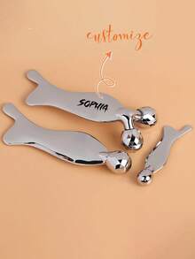 Customized 1pc Fish-Shaped 3D Metal Roller Handheld Beauty Massage Tool, Zinc Alloy Multi-Functional Beauty Instrument