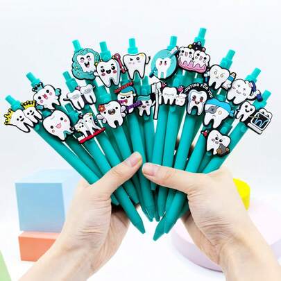 10/20/30支世界口腔健康日圆珠笔，创意牙齿护理设计书写笔，文具礼品，学校用品，返校
