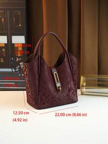 Túi xách Tote màu Ombre dành cho nữ, Túi đeo vai phong cách cổ điển - Màu Đỏ Sâu - Xem 2