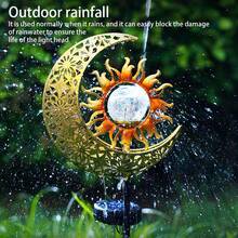 NetHong LED Solar Power Moon Sun Flame Sta.Ke Lights Outdoor Garden Path Luminous Decor - Copper a - View 6