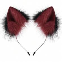 Handmade Faux Fur Animal Ears Headband Furry Cat Fox Ear Hairhoop Headwear Costume Accessory For Cosplay Masquerade
