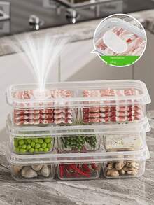 厨房冰箱冰柜专用密封保鲜盒厨房隔间收纳盒抗菌冷冻肉类容器 - 彩色 - 查看 5