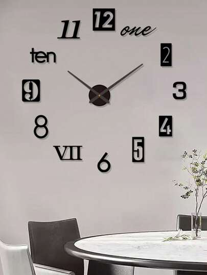 3D DIY Wanduhr Acryl Wanduhr Aufkleber Batteriebetriebene Wanduhr Dekoration Dekorativ für Wohnzimmer Schlafzimmer Heim Dekoration Raumdekoration