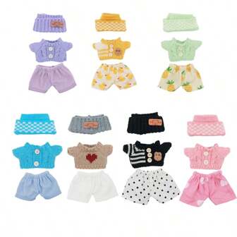 17厘米毛绒娃娃吊坠，配有可更换的毛衣套装和头带，可爱多色（不含娃娃）