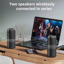 ZEALOT S49PRO 20W Wireless Speaker, Portable Bluetooth Speaker With RGB Lights, Up To 8 Hours Playtime, Compatible With Smartphone/Tablet/TV, Supports SD Card/USB/AUX Input, Daisy Chain Function, Suitable For Car, Outdoor, Camping, Beach, Party - Navy Blue - View 9