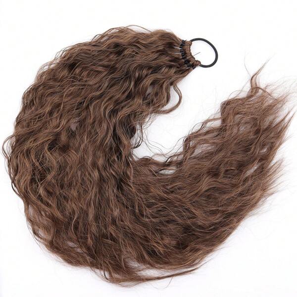 The Synthetic 24-Inch Rubber Band Elastic Wavy Ponytail Wig Is Easy To Wear And Suitable For Women's Daily Wear