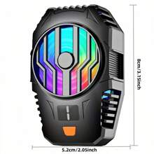 Enfriador de teléfono con pantalla de temperatura, ventilador de enfriamiento para teléfonos de juegos, diseño de clip trasero con iluminación RGB, ventilador portátil y ligero con placa de hielo para teléfonos