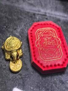 2 件/1 件风水吉祥金龟雕像摆件 - 金属财富象征，带保护套，适合风水爱好者、繁荣、财富装饰、家居装饰 - 彩色 - 查看 9