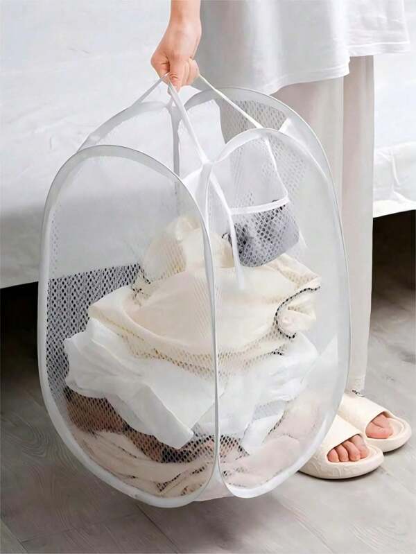 Großer faltbarer Pop-Up Wäschekorb mit Griff, Mesh Schmutzwäsche Aufbewahrungskorb, atmungsaktive Schmutzkleidung Aufbewahrungskisten, Spielzeug & Sonstiges Aufbewahrungskörbe Wäschekörbchen, Wäsche Korb, Badezimmer Aufbewahrungskasten