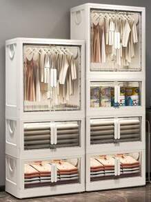 5/4/3/2/1 Layer No-Assembly Baby Wardrobe Folding Storage Cabinet, Household Snack Organizer Box, Multi-Layer Children Closet
