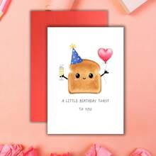 1 pezzo Biglietto d'auguri a forma di pane | Biglietti d'auguri divertenti per compleanni | Biglietti d'auguri | Cartoline "UN PICCOLO BRINDISI A TE" - Il miglior biglietto di compleanno per tuo figlio/figlia/amici, forniture scolastiche, ritorno a scuola