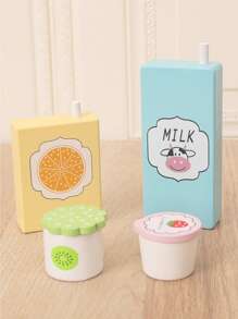 1 Set de juguete de casa de madera, juego de simulación, Set alimenticio para niños pequeños mayores de 3 años - 16 piezas de juguetes de estilo americano para frutas, verduras y aperitivos, juegos de roles de cocina Montessori, regalos educativos para fiestas de cumpleaños